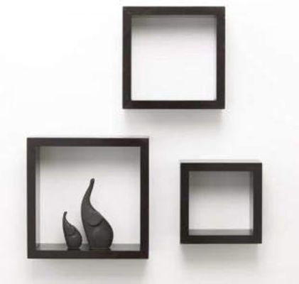 Ensemble de cuisine de 3 étagères en bois noir