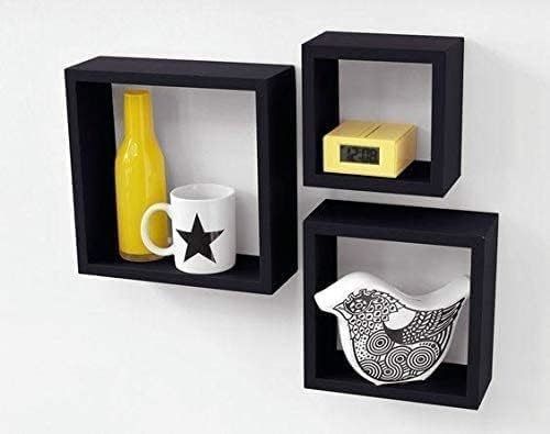 Ensemble de cuisine de 3 étagères en bois noir