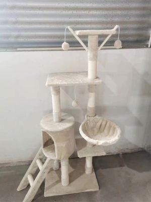 Arbre de chat en bois certifié ISO9001 2008 FSCI BSCI avec grand condo et conception à plusieurs niveaux