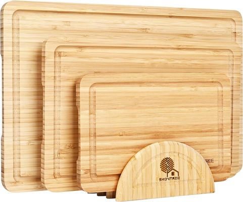 Ensemble de 3 planches de coupe de bambou avec blocs de coupe de support OEM ODM accepté