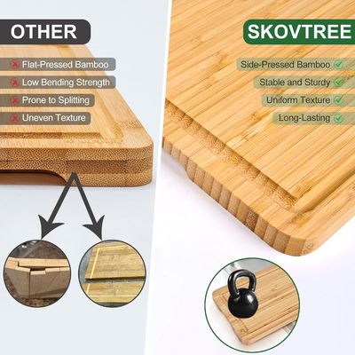 Ensemble de 3 planches de coupe de bambou avec blocs de coupe de support OEM ODM accepté