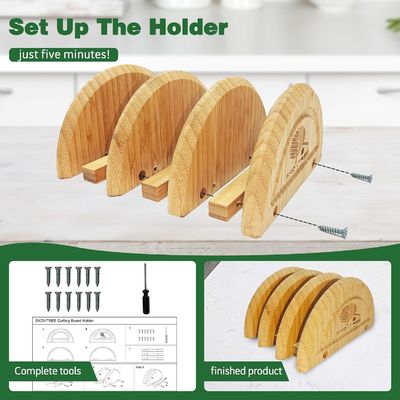 Ensemble de 3 planches de coupe de bambou avec blocs de coupe de support OEM ODM accepté
