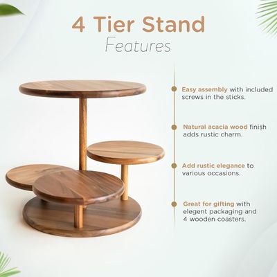Le stand de la tour en bois de 4 niveaux contient 50 cupcakes pour la fête de mariage et le dessert d'anniversaire
