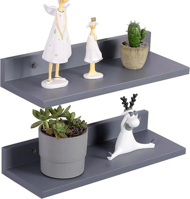 Étagère décorative de 2 étagères flottantes en bois de pin montées sur le mur pour le salon