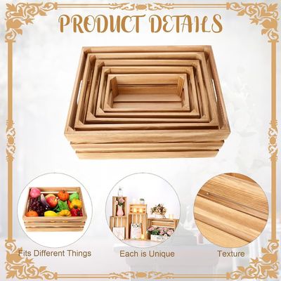 Concept de vent pastoral de 5 pièces de caisses en bois décoratives pour le stockage et l'affichage