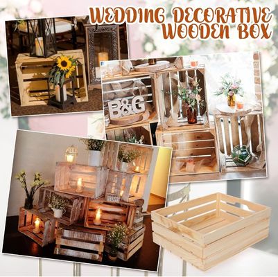 Concept de vent pastoral de 5 pièces de caisses en bois décoratives pour le stockage et l'affichage