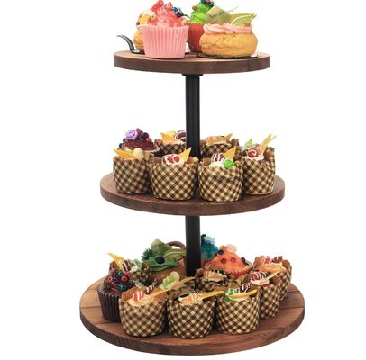 Plateau de service de gâteaux en bois pour les fêtes de mariage et d'anniversaire 202407