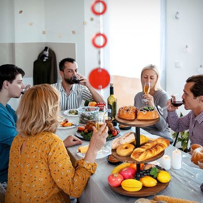 Plateau de service de gâteaux en bois pour les fêtes de mariage et d'anniversaire 202407