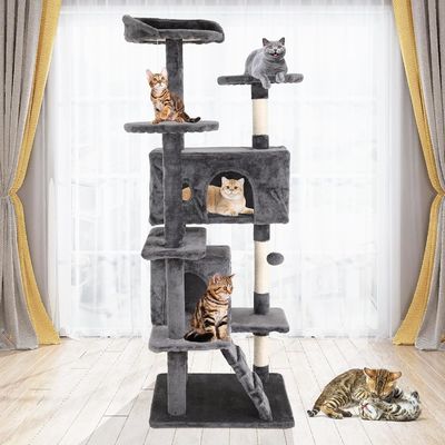 70 pouces de hauteur Cat Tower Climber Ladder Playhouse avec matériau en bois et logo personnalisé