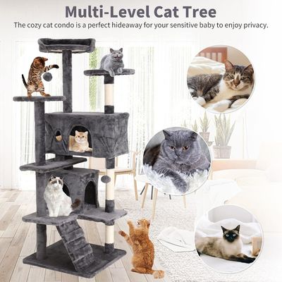 70 pouces de hauteur Cat Tower Climber Ladder Playhouse avec matériau en bois et logo personnalisé
