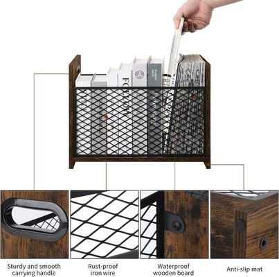 Décoration de la maison Bureau verni Panier de rangement pour lettres Livres Journaux