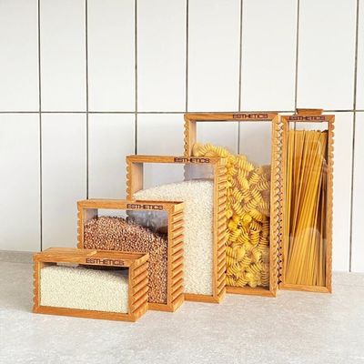 Conception fonctionnelle du bocal de stockage des aliments pour les pâtes de riz dans des accessoires de cuisine écologiques