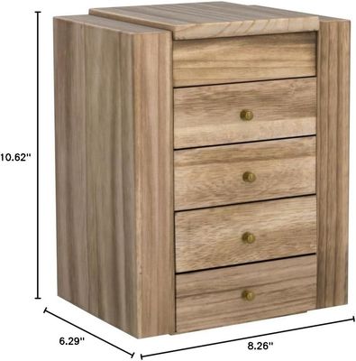 Environnemental 5 couches 4 tiroirs grande boîte d'organisation en bois avec miroir Boîte de bijoux en bois