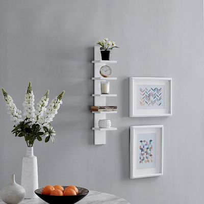 5 Niveau 5.1 X 6 X 30 Étagère à colonne verticale blanche Stockage flottant Meubles de maison généraux