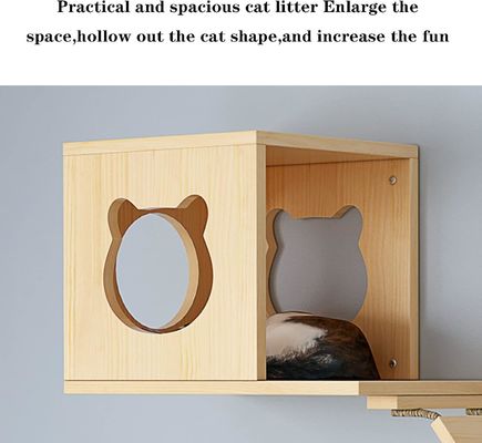 Taille personnalisée Lit pour chat monté sur le mur Étagère en bois pour chat en planche pour grimper dans le salon