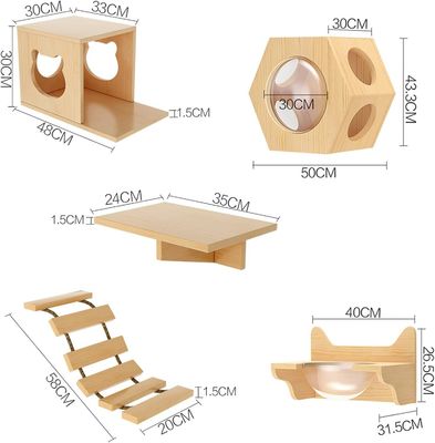 Taille personnalisée Lit pour chat monté sur le mur Étagère en bois pour chat en planche pour grimper dans le salon