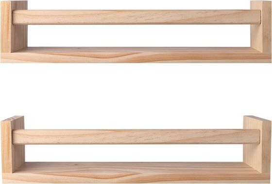 Emballage du courrier Décoration de la maison et des étagères de chambre d'enfant Ensemble de 2 étagères flottantes en bois naturel