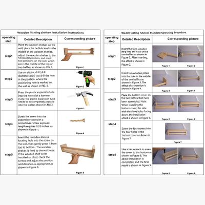 Emballage du courrier Décoration de la maison et des étagères de chambre d'enfant Ensemble de 2 étagères flottantes en bois naturel