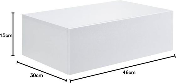 Commodité de rangement de couloir étagère flottante en bois massif avec tiroir 46 x 30 x 15 cm