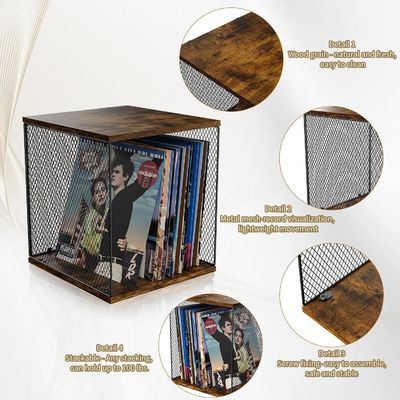 Étagère de disque industriel Meubles de rangement de disques en vinyle au design moderne