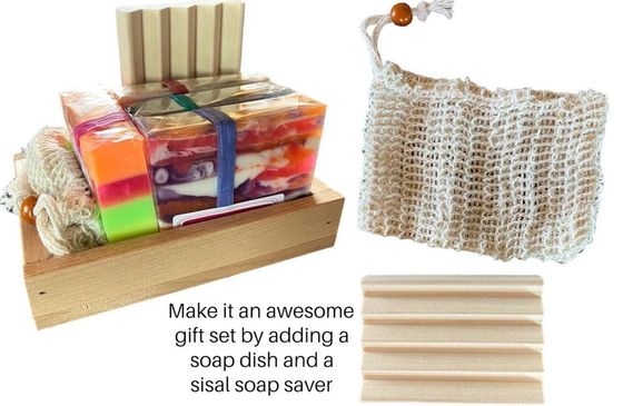 Tous les saisons 14 pièces de savon en bois fait à la main ensemble cadeau échantillon gratuit fourni demain