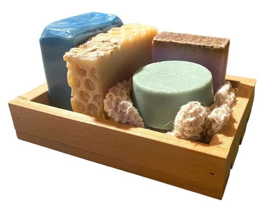 Tous les saisons 14 pièces de savon en bois fait à la main ensemble cadeau échantillon gratuit fourni demain