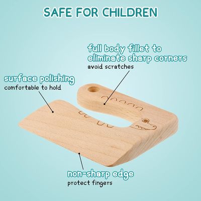Matériau en bois Outils de cuisine couteau pour enfants en 2 pièces pour cuisiner et couper légumes fruits