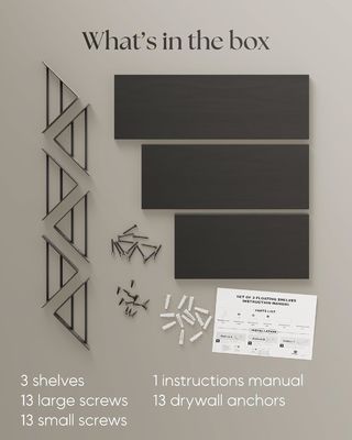 Ensemble de 3 étagères flottantes en bois rustique pour le stockage