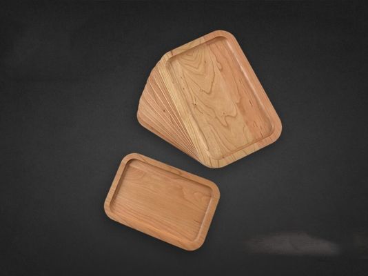 Plate à dessert en bois de couleur simple personnalisée 6X9X0.75 pour la décoration intérieure