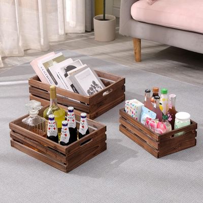 Décoration de la maison Ensemble personnalisé de 3 palettes en caisse en bois avec technique peinte