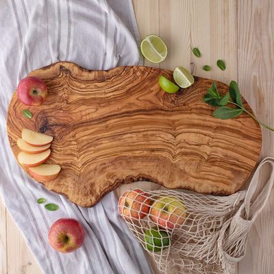 Planche à découper en bois d'olivier écologique et personnalisée pour hacher et fromage