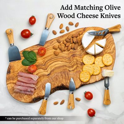Planche à découper en bois d'olivier écologique et personnalisée pour hacher et fromage