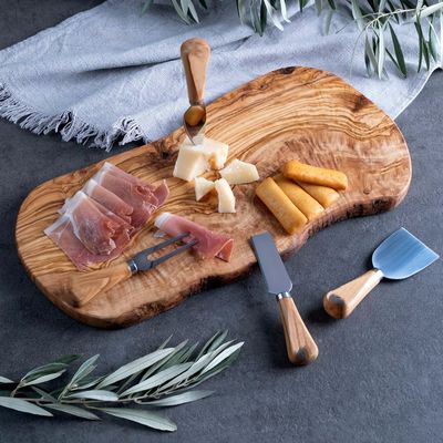 Planche à découper en bois d'olivier écologique et personnalisée pour hacher et fromage