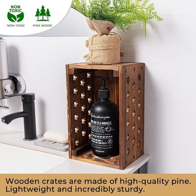 Caisse en bois pour le stockage de livres Logo personnalisé Acceptable Décoratif Nesting Caisses en bois