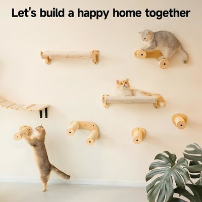 Meubles muraux en bois Cat Étagères avec couverture souple amovible lits Meubles de salon