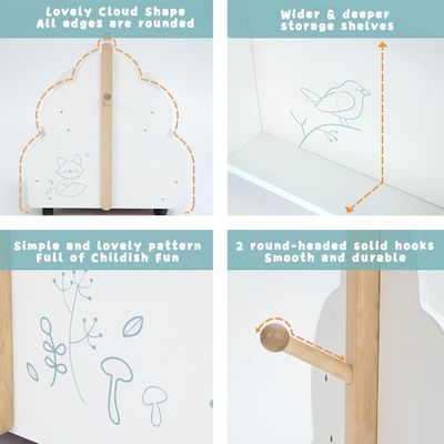 Conception fonctionnelle Rack de livres en bois multifonctionnel pour livres pour enfants