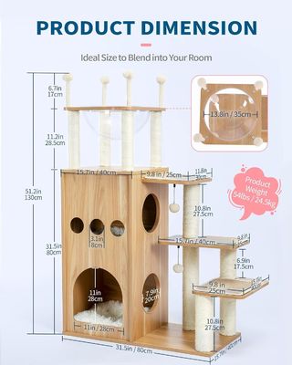 OEM ODM Acceptable Robuste château de Frisco Tour de l'arbre de chat moderne 51 Extra haut appartement de chat