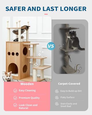 OEM ODM Acceptable Robuste château de Frisco Tour de l'arbre de chat moderne 51 Extra haut appartement de chat