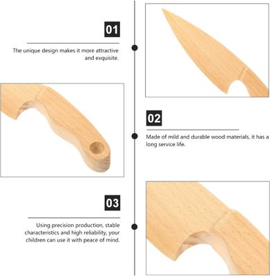 Logo personnalisé Couteaux en bois pour le jeu de simulation de nourriture Jouets d'apprentissage Outils personnalisés Taille