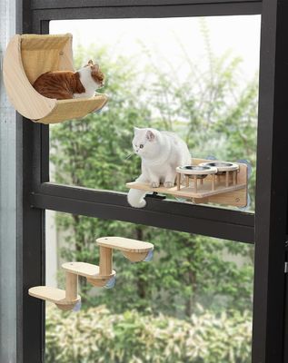 ISO9001 2008 Certifié FSCI BSCI étagères de lit à hamac pour chats montées avec des gobelets d'aspiration puissants
