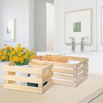 Décoration de la maison Cages en bois avec poignée en gris brun ou couleur personnalisée