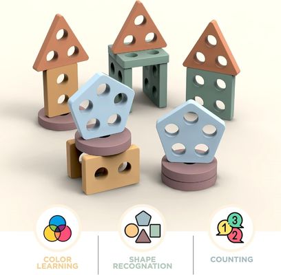 Meubles de maison Sortisseur de forme en bois et empilateur de couleurs cadeau parfait pour les enfants d'âge préscolaire