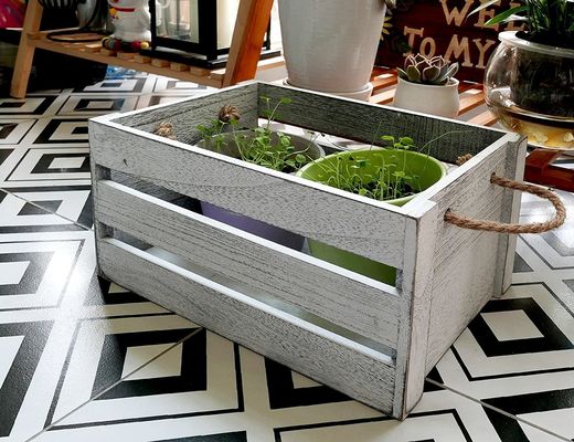 Décoration de la maison Cages en bois avec poignée en gris brun ou couleur personnalisée