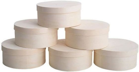 Boîte ronde pour plateau de gâteau à la hamburger Logo personnalisé Acceptable Contenant en bois compostable