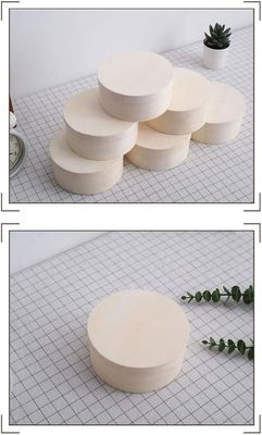 Boîte ronde pour plateau de gâteau à la hamburger Logo personnalisé Acceptable Contenant en bois compostable