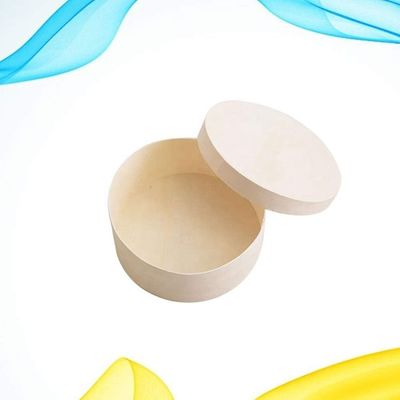 Boîte ronde pour plateau de gâteau à la hamburger Logo personnalisé Acceptable Contenant en bois compostable