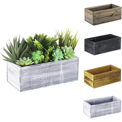 Boîte de plantation en bois d'extérieur de type bois personnalisé en blanc naturel avec plusieurs couleurs