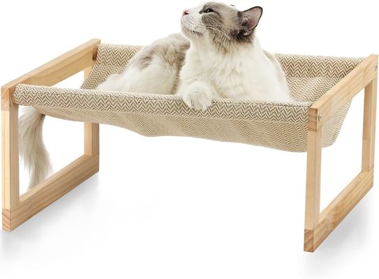 Emballage du courrier Y hamac de chat en bois 21 x 16,5 pouces Meubles pour animaux de compagnie en bois