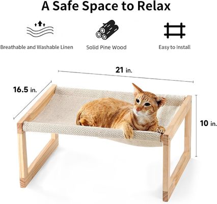 Emballage du courrier Y hamac de chat en bois 21 x 16,5 pouces Meubles pour animaux de compagnie en bois