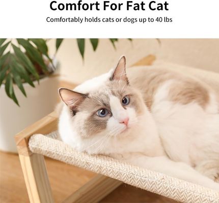 Emballage du courrier Y hamac de chat en bois 21 x 16,5 pouces Meubles pour animaux de compagnie en bois